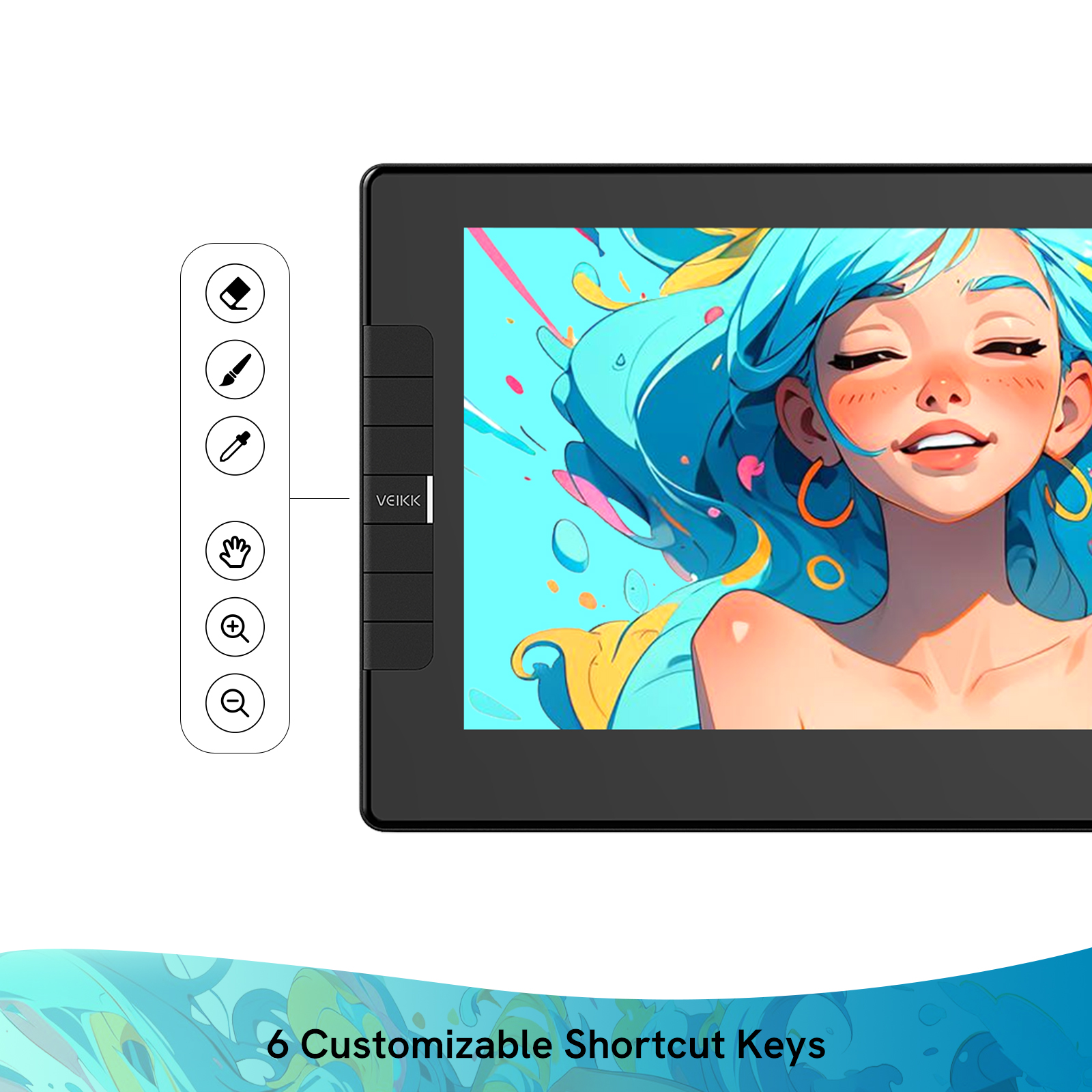 Veikk studio vk1200 v2 tableta con pantalla completamente laminada y de
